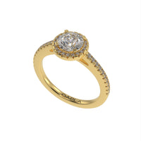 Slim round halo ring