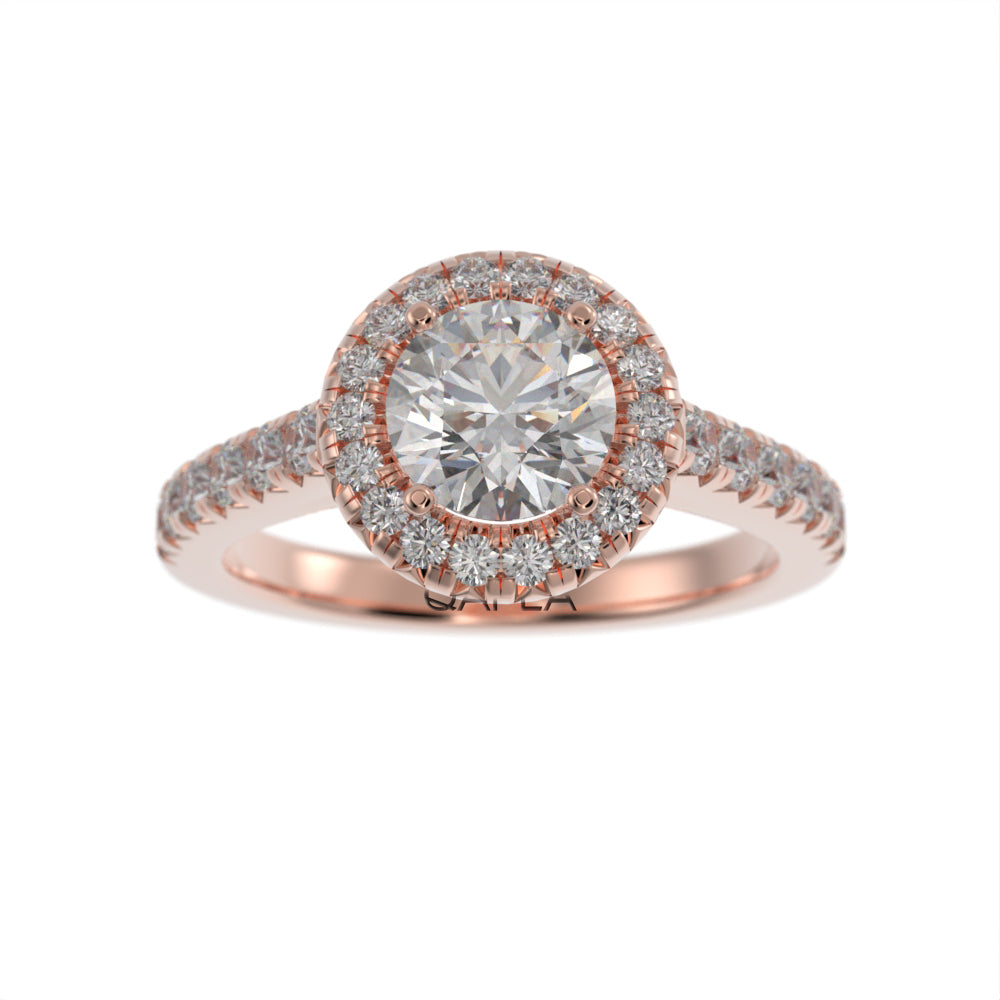 Graceful brilliant halo ring