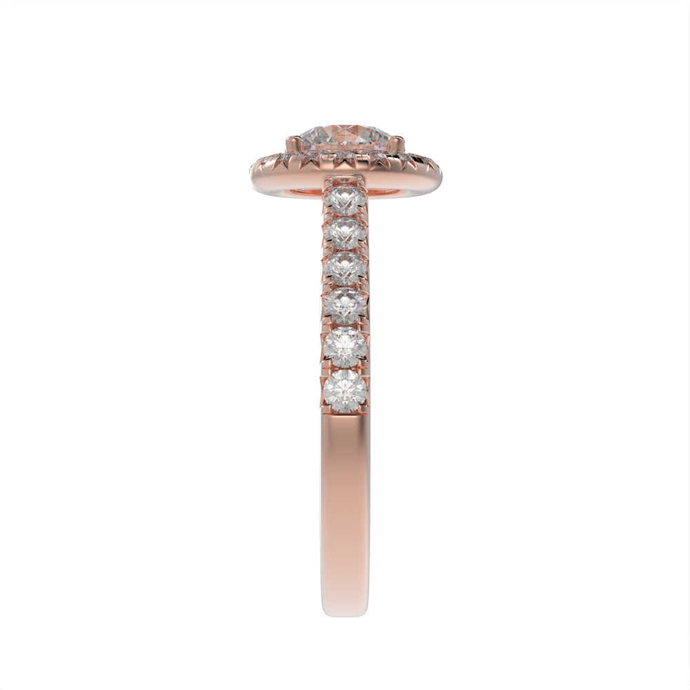 Graceful brilliant halo ring