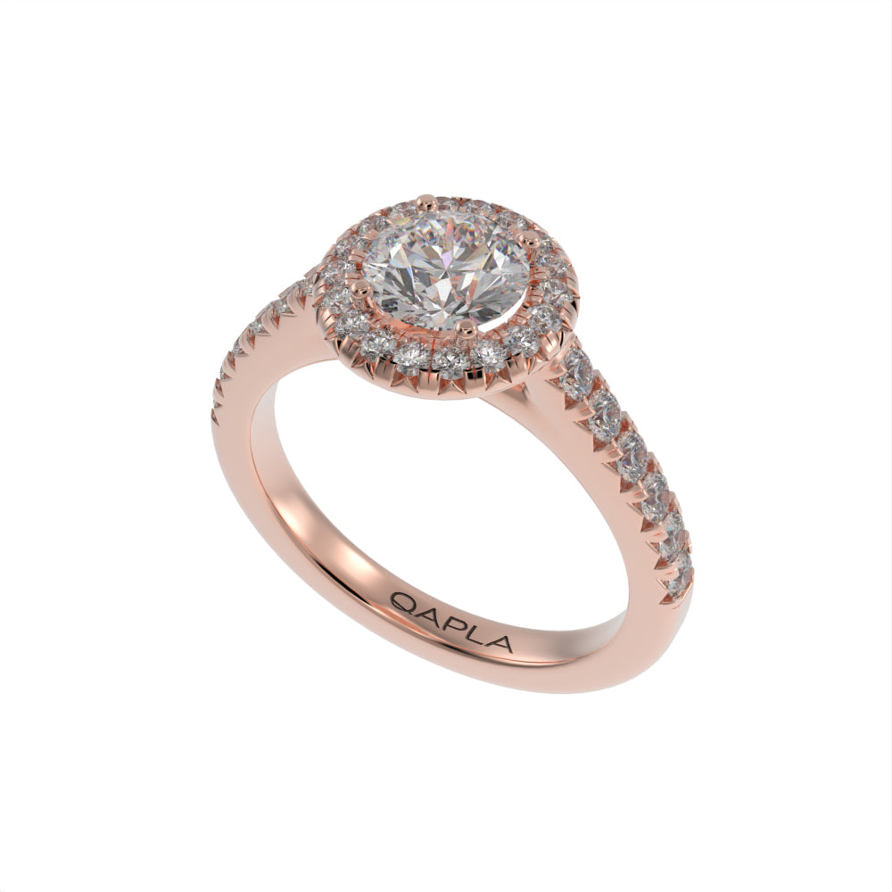 Graceful brilliant halo ring