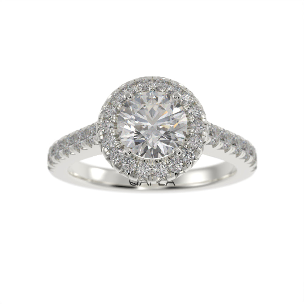 Graceful brilliant halo ring
