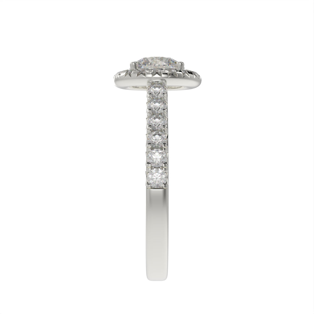 Graceful brilliant halo ring