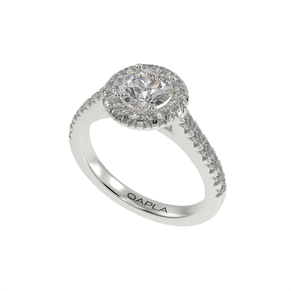 Graceful brilliant halo ring