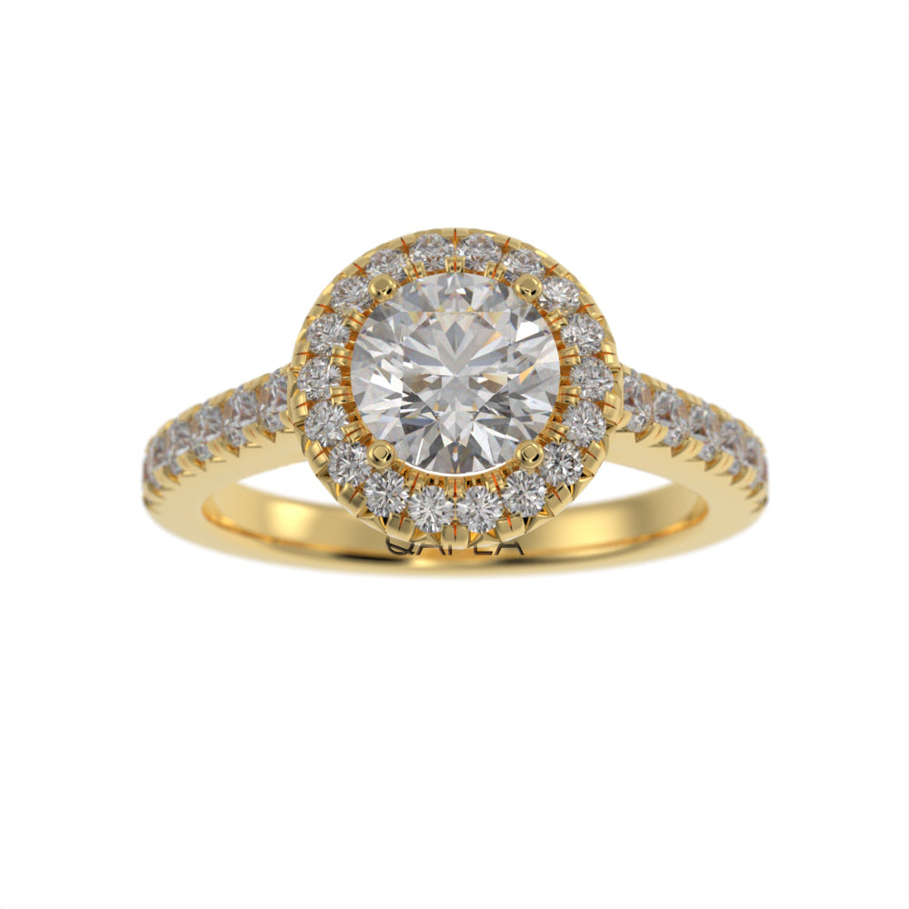 Graceful brilliant halo ring