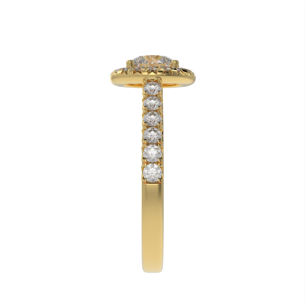 Graceful brilliant halo ring
