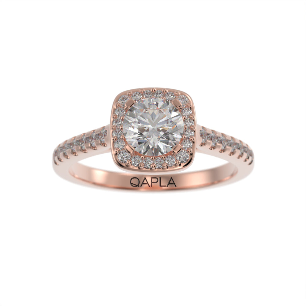 Gleaming brilliant halo ring
