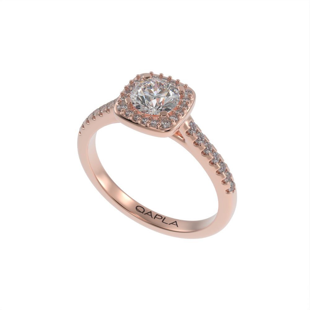 Gleaming brilliant halo ring