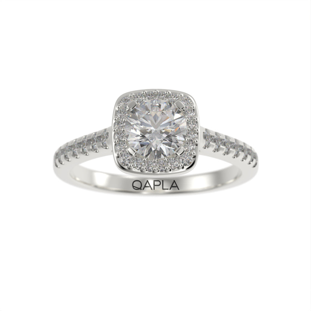 Gleaming brilliant halo ring