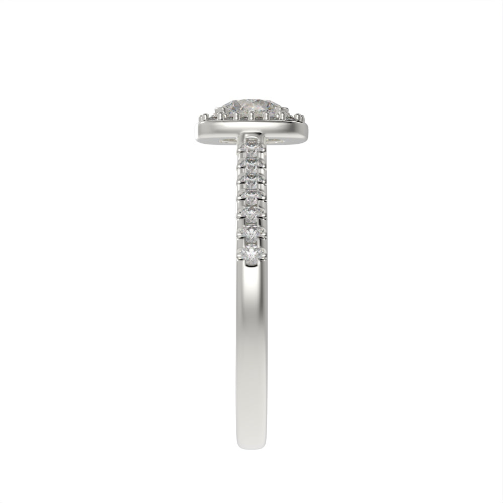 Gleaming brilliant halo ring