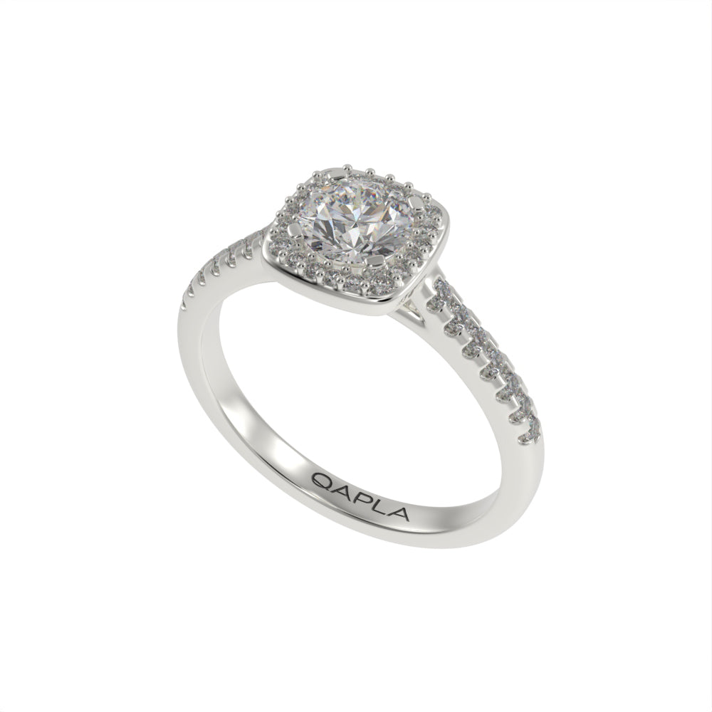 Gleaming brilliant halo ring
