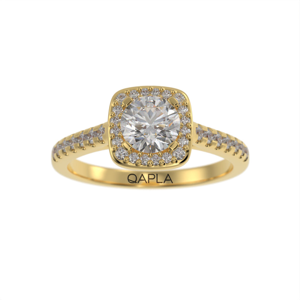 Gleaming brilliant halo ring