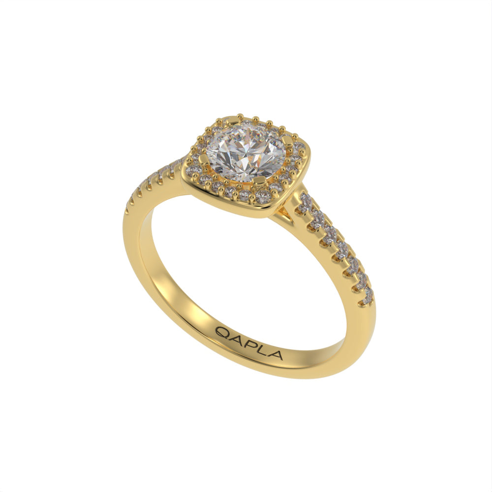 Gleaming brilliant halo ring