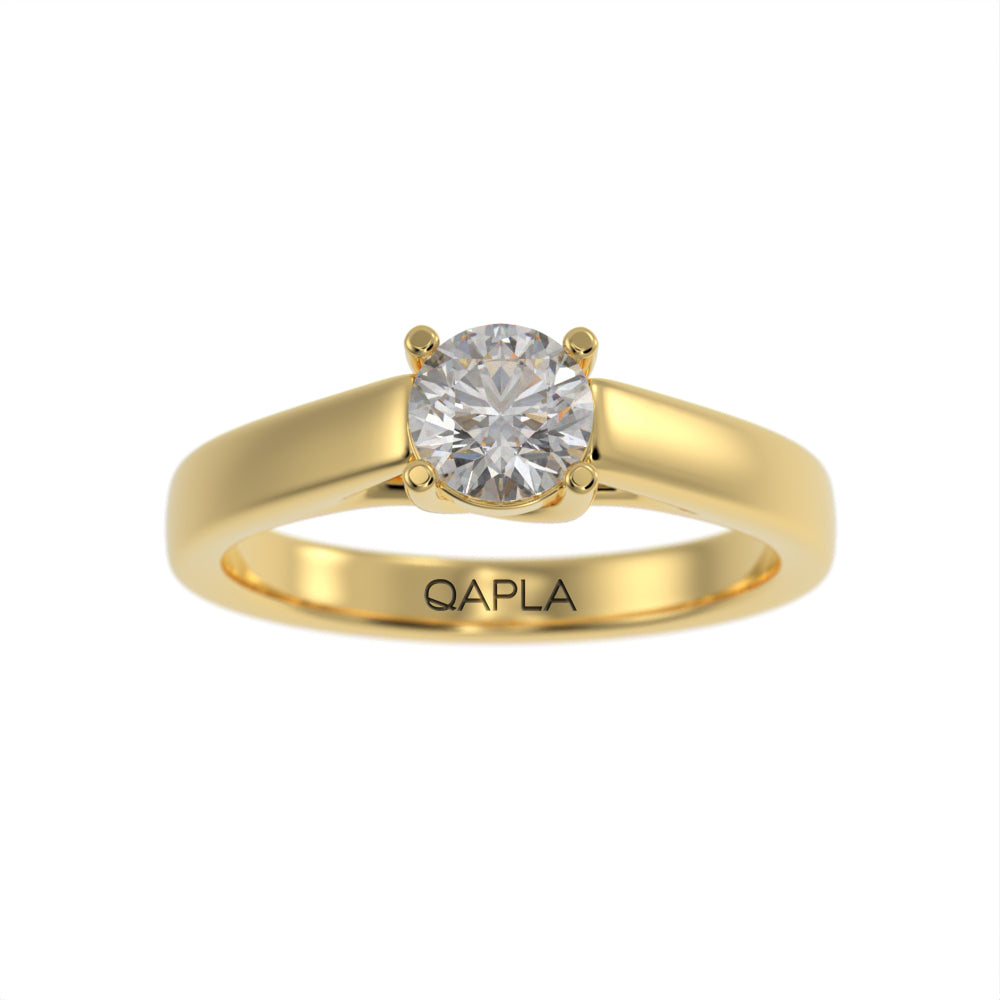 Classy crossed solitaire ring