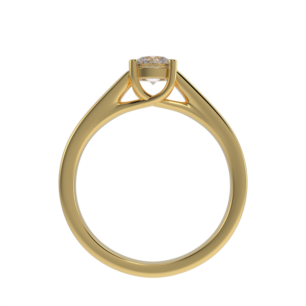 Classy crossed solitaire ring
