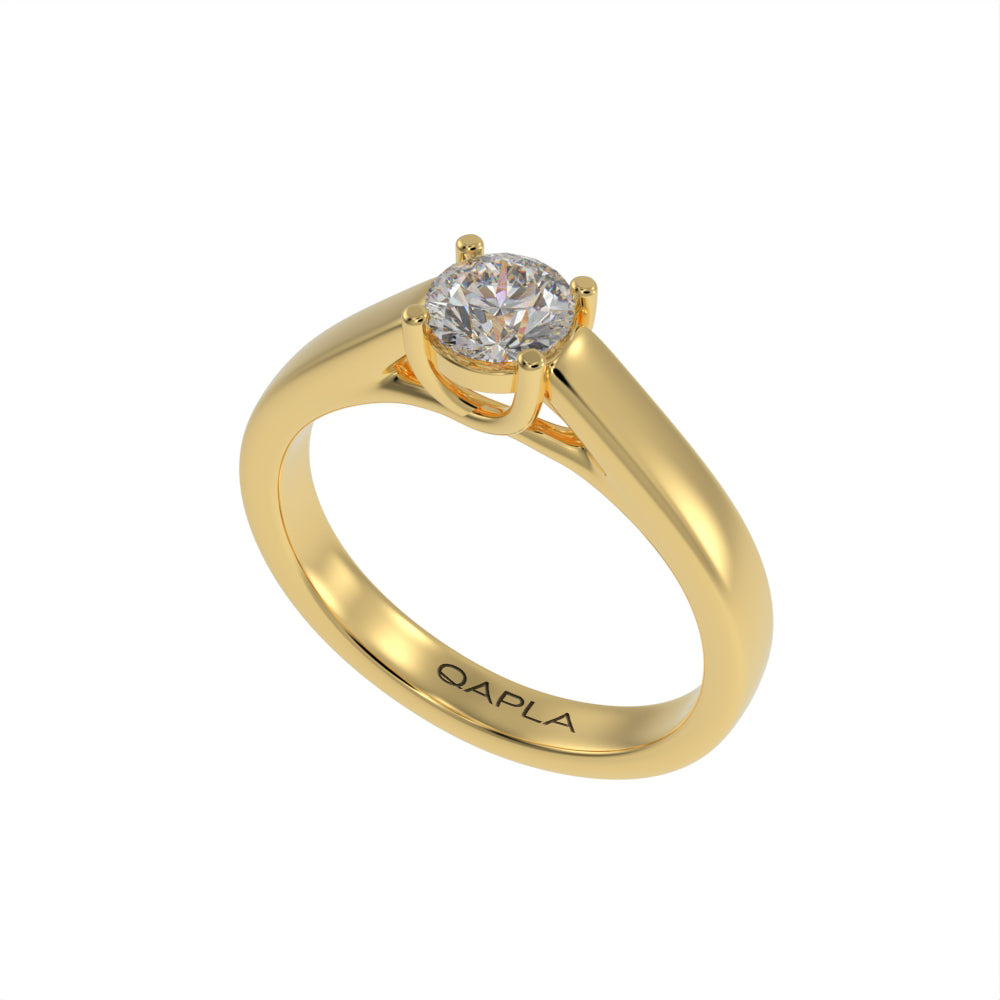 Classy crossed solitaire ring