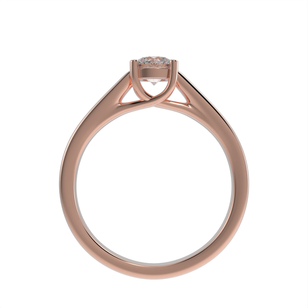 Classy crossed solitaire ring