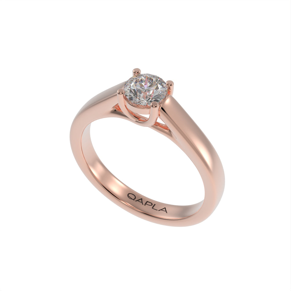 Classy crossed solitaire ring