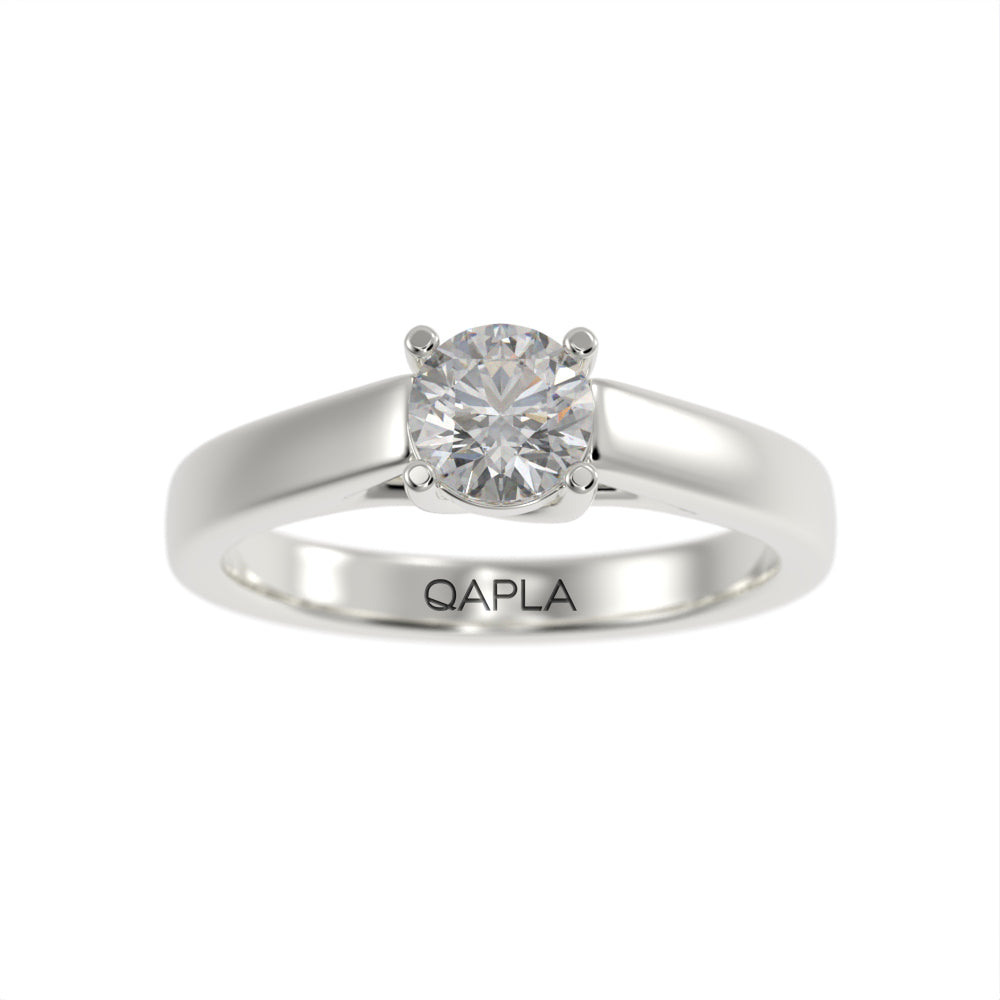 Classy crossed solitaire ring