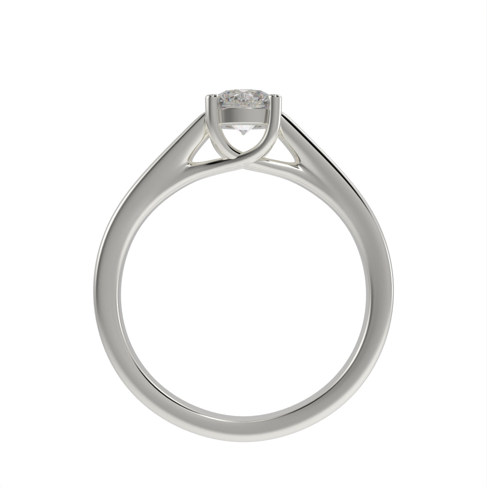 Classy crossed solitaire ring