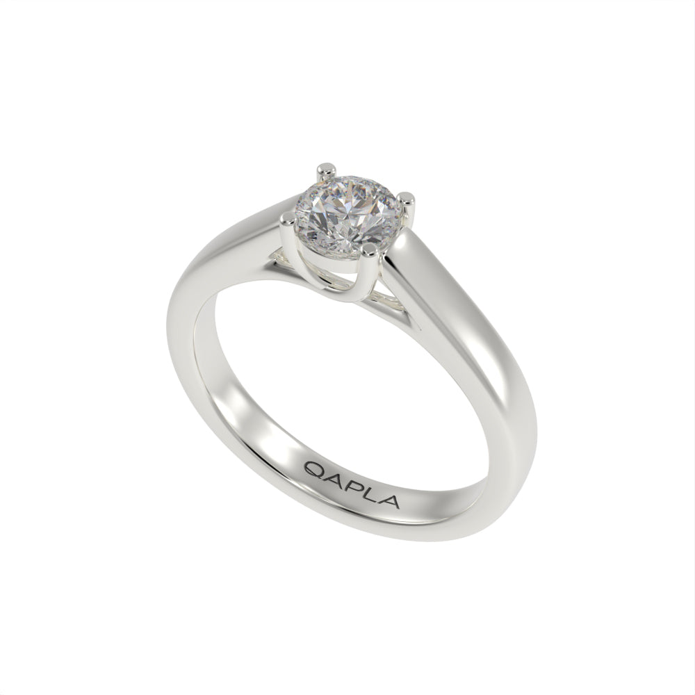 Classy crossed solitaire ring