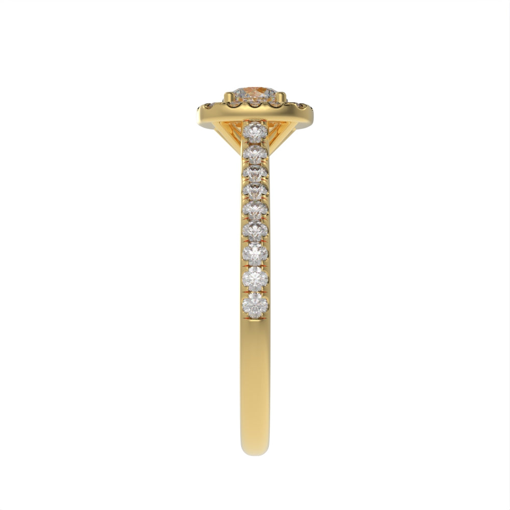 Refined brilliant halo ring
