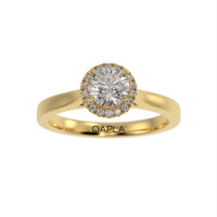 Sophisticated brilliant halo ring