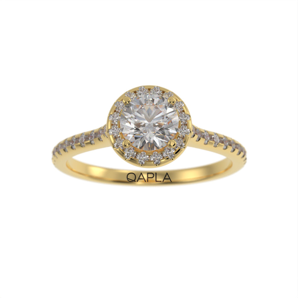 Brilliant arc halo ring