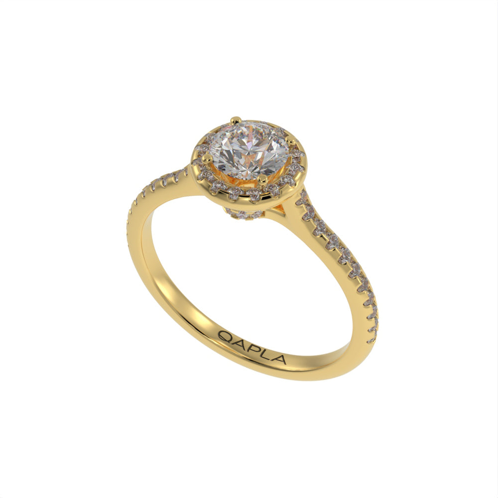 Brilliant arc halo ring