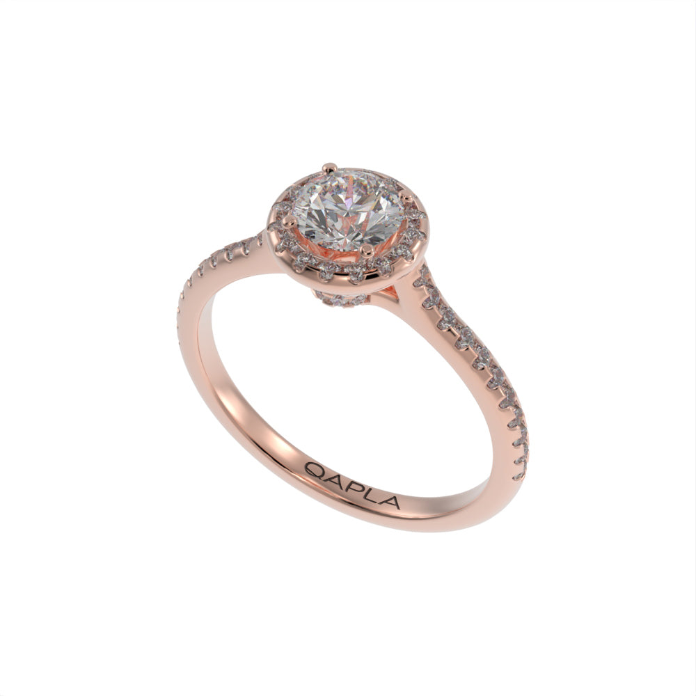 Brilliant arc halo ring