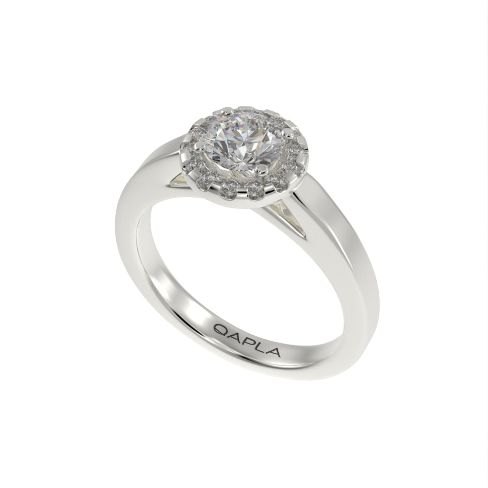 Modern crossed halo ring