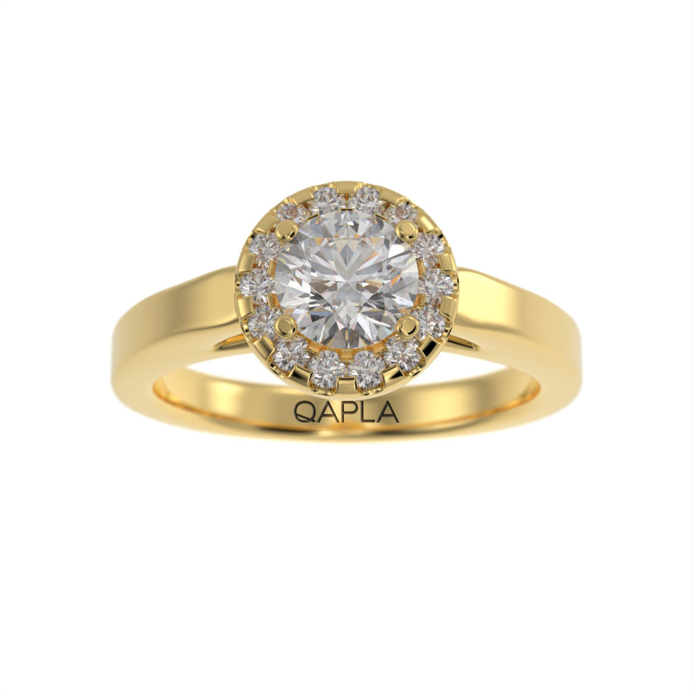 Modern crossed halo ring