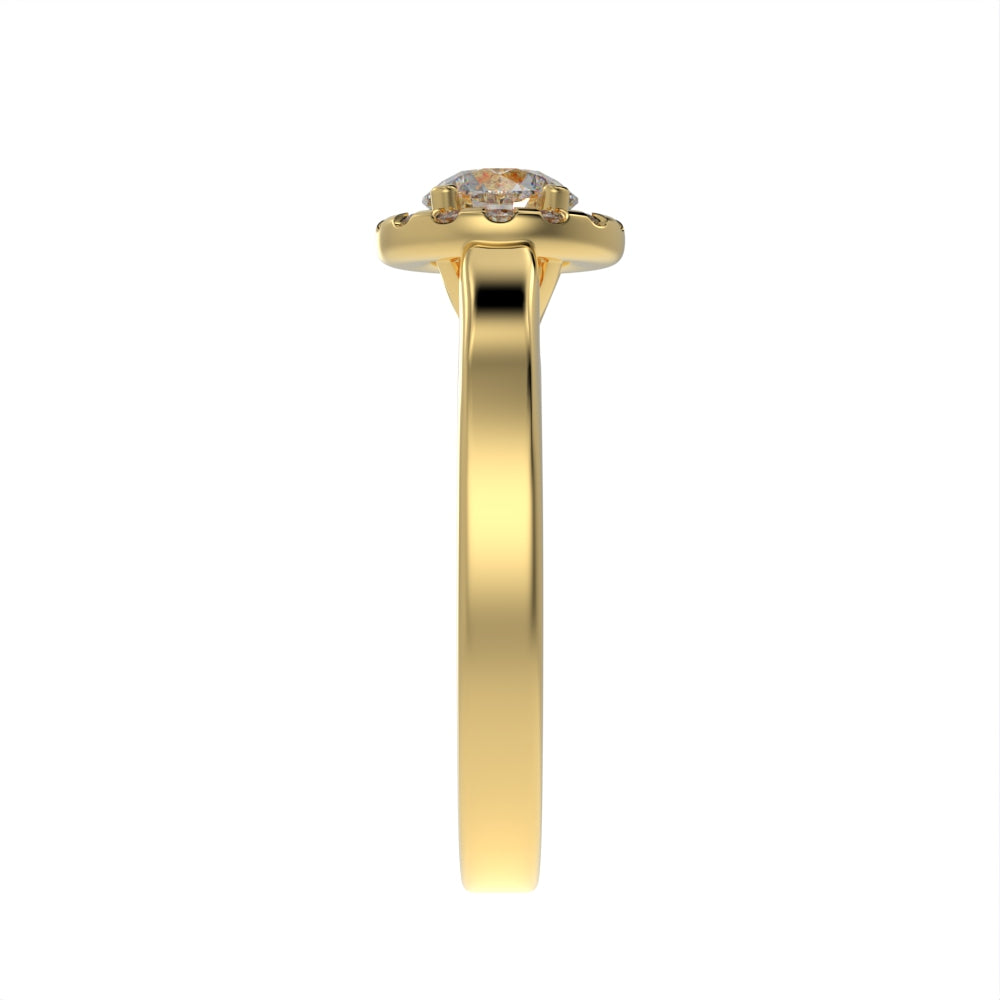 Modern crossed halo ring