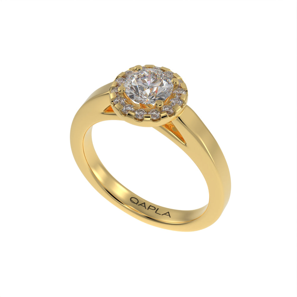 Modern crossed halo ring