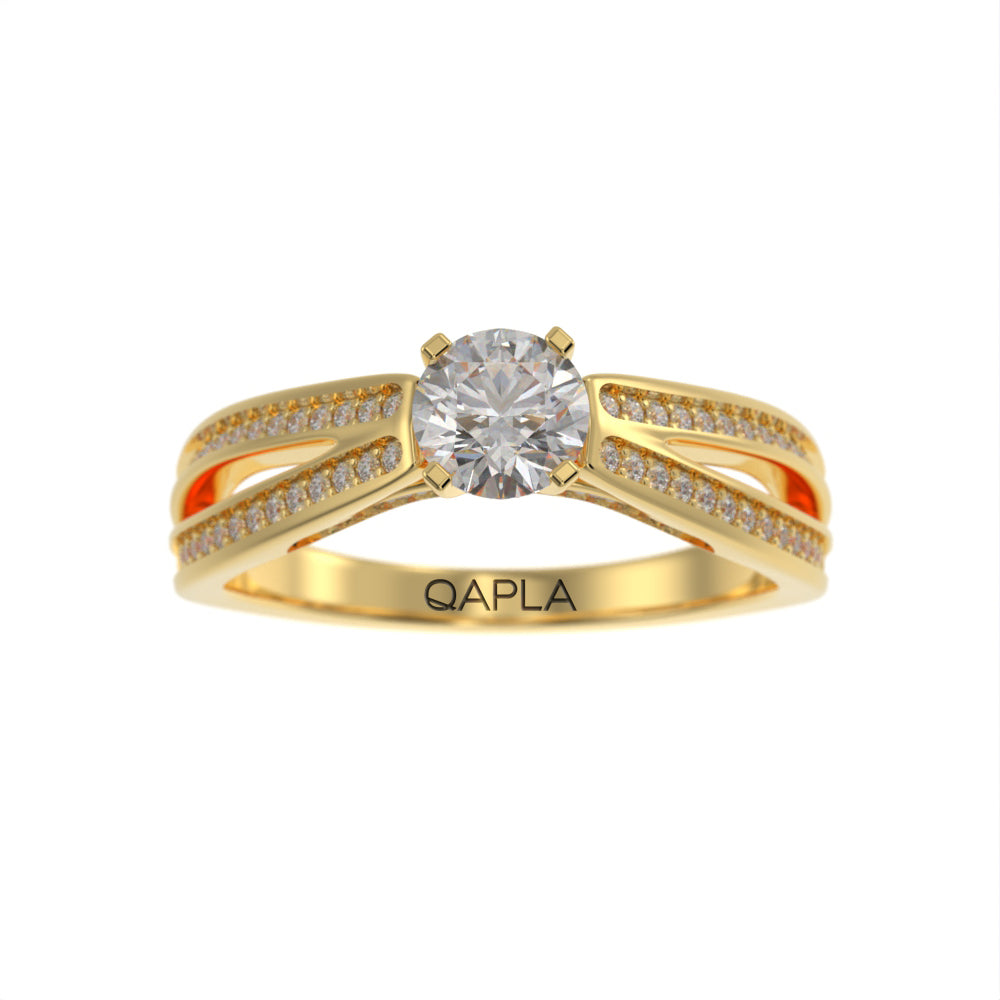 Double brilliance pave ring