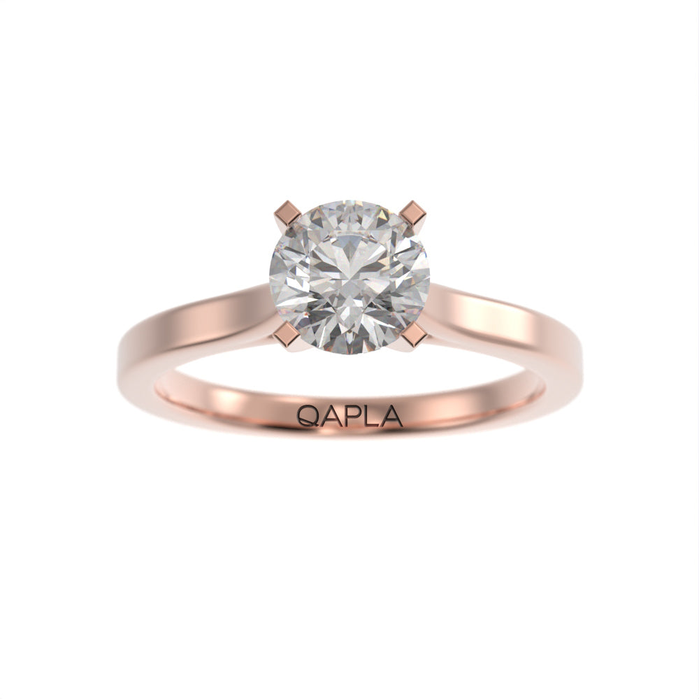 Elegant cathedral solitaire ring