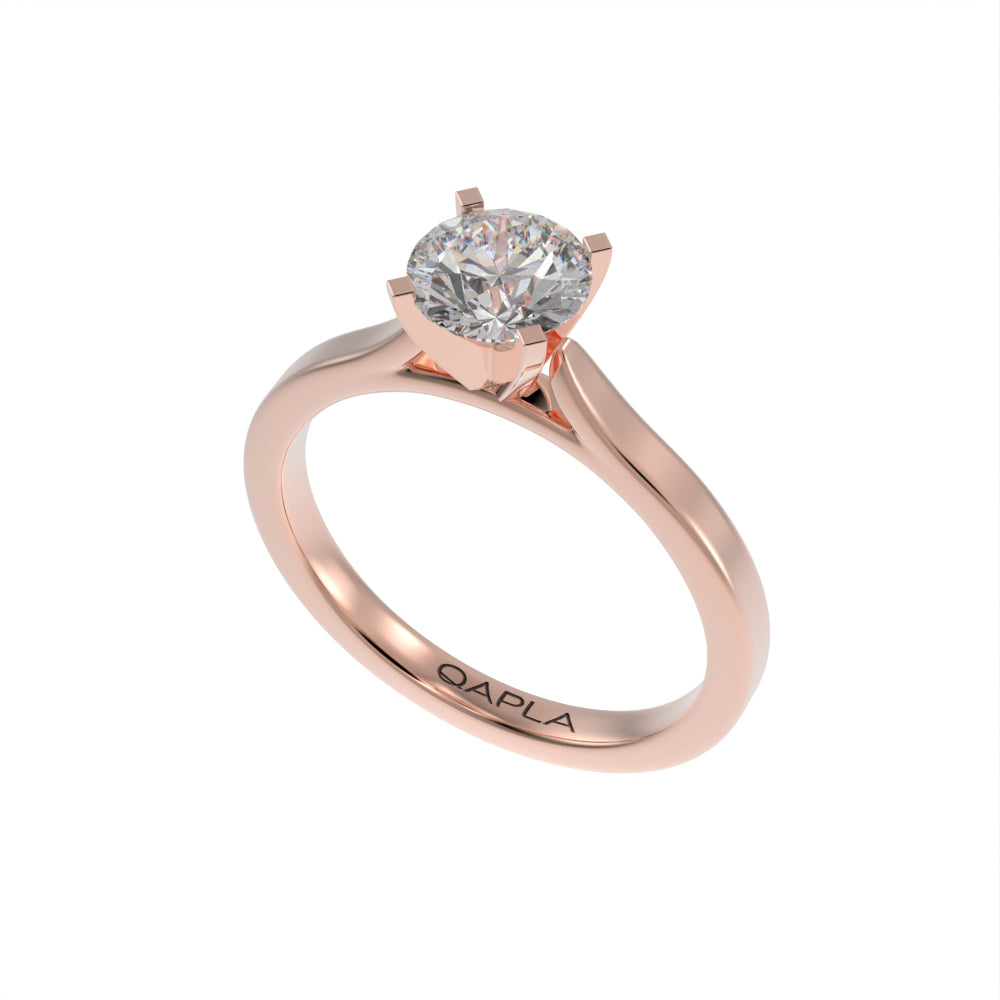 Elegant cathedral solitaire ring