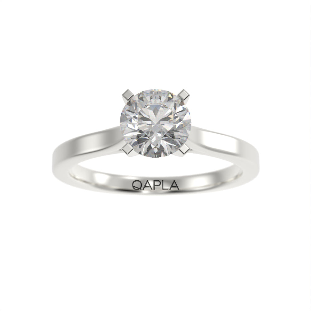 Elegant cathedral solitaire ring