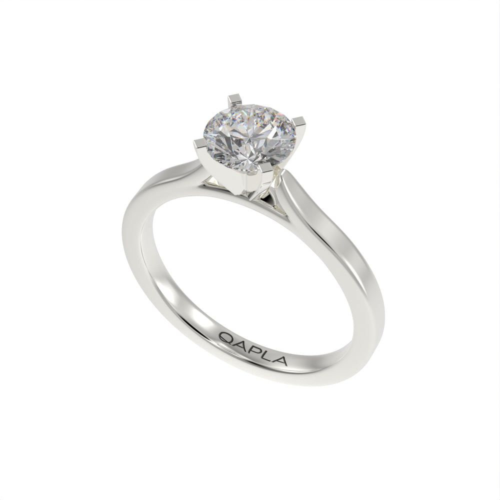 Elegant cathedral solitaire ring