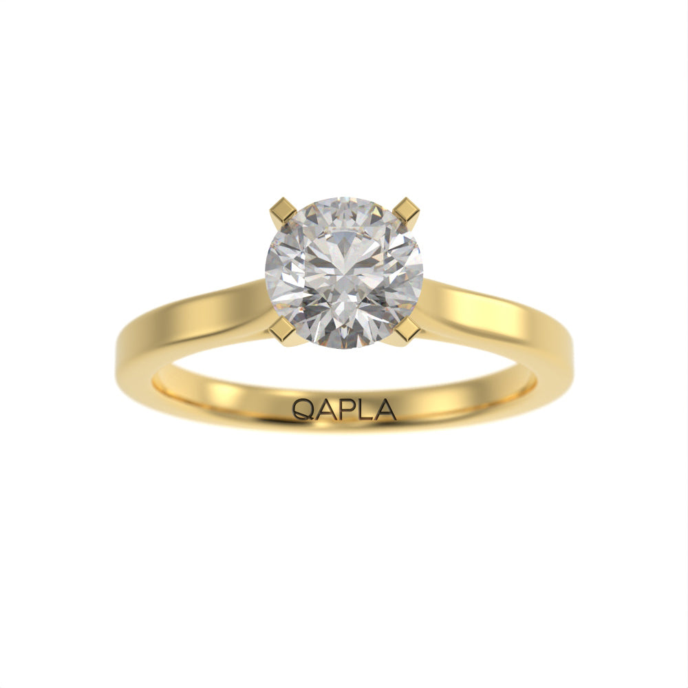 Elegant cathedral solitaire ring