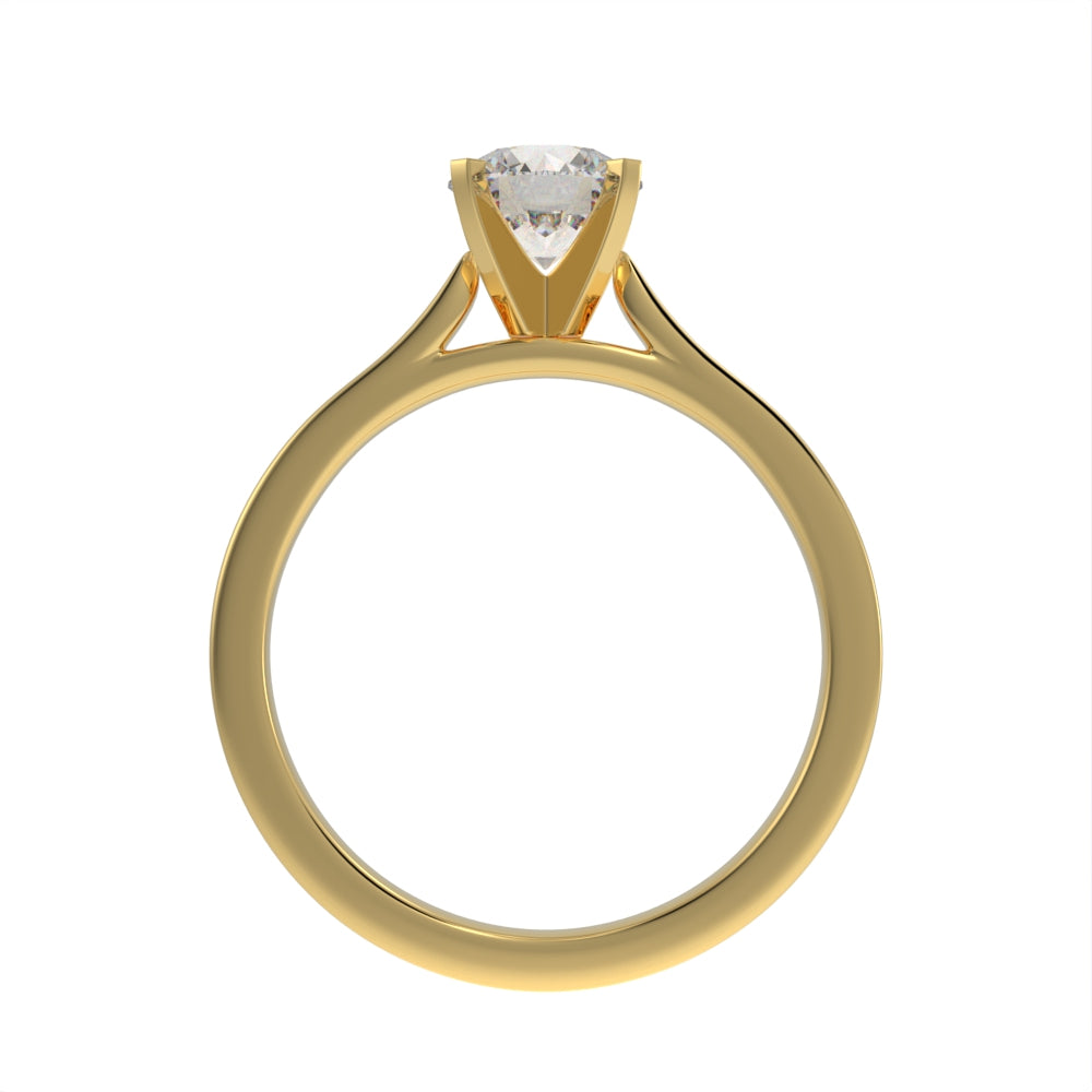 Elegant cathedral solitaire ring