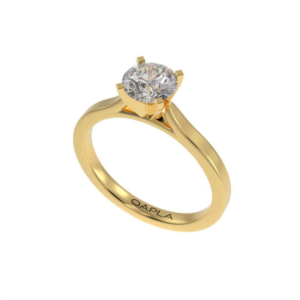 Elegant cathedral solitaire ring