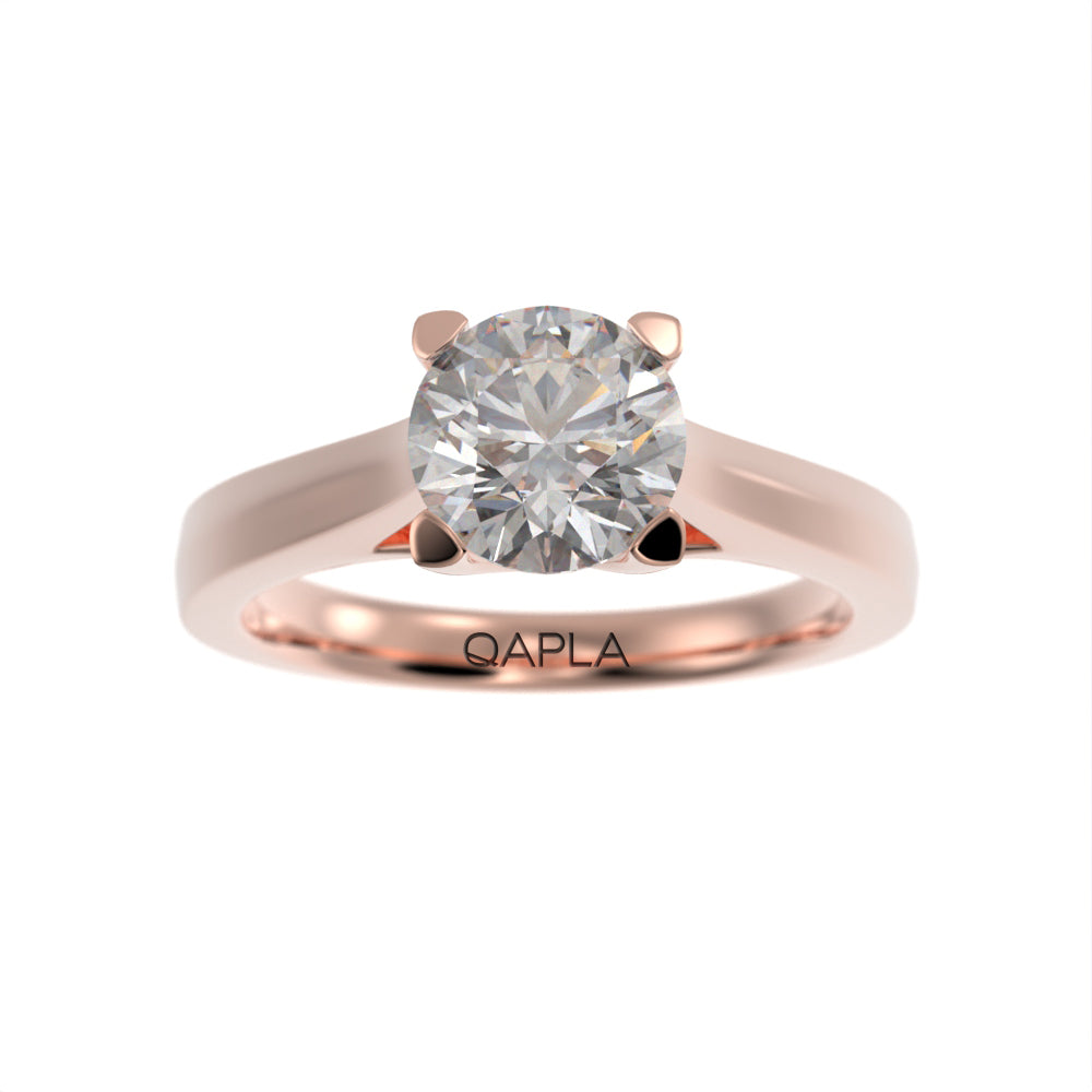 Pristine crossed solitaire ring