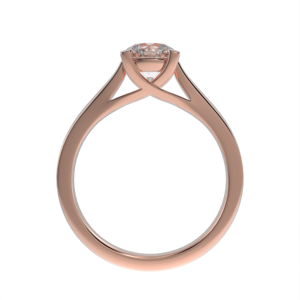 Pristine crossed solitaire ring
