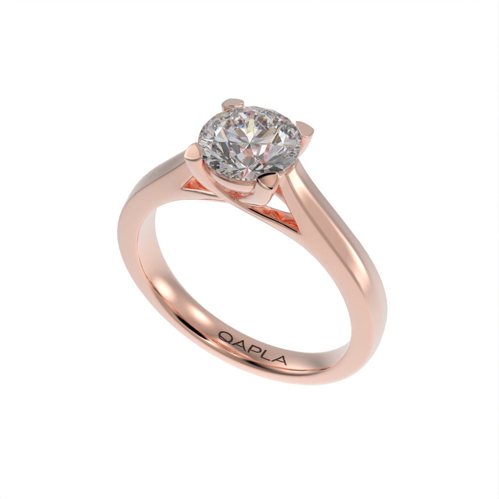 Pristine crossed solitaire ring
