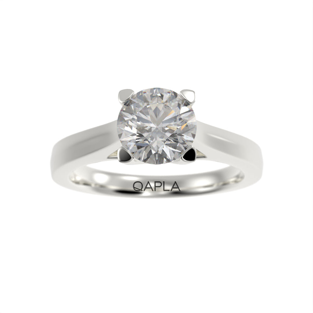 Pristine crossed solitaire ring
