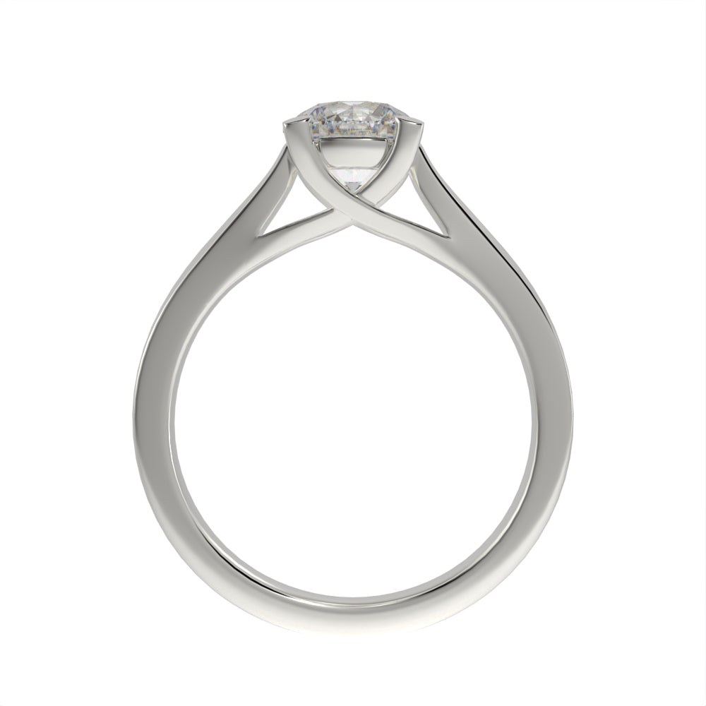 Pristine crossed solitaire ring