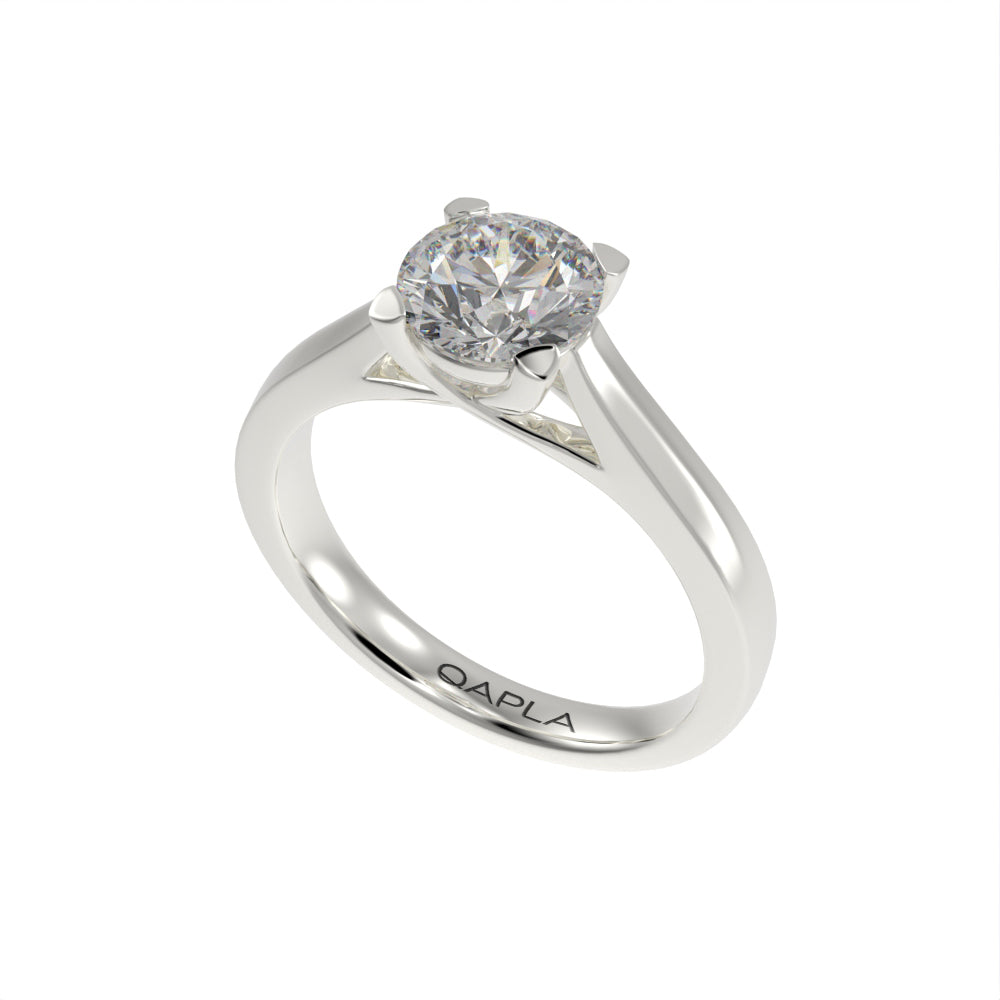 Pristine crossed solitaire ring