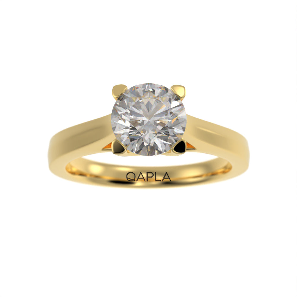 Pristine crossed solitaire ring