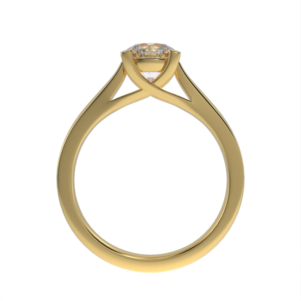 Pristine crossed solitaire ring