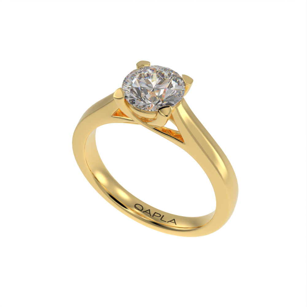 Pristine crossed solitaire ring